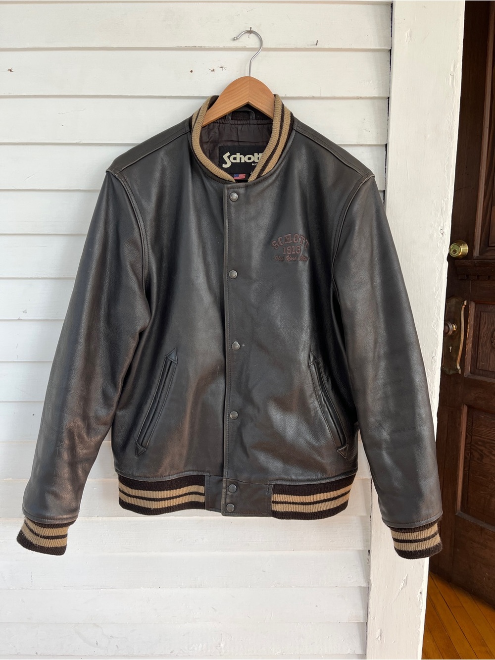 Schott Cowhide leather bomber jacket